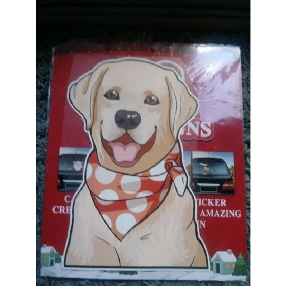 Dog Waving Arm Decal Birthday Gift Present Labrador Holiday Rare Child Doggie